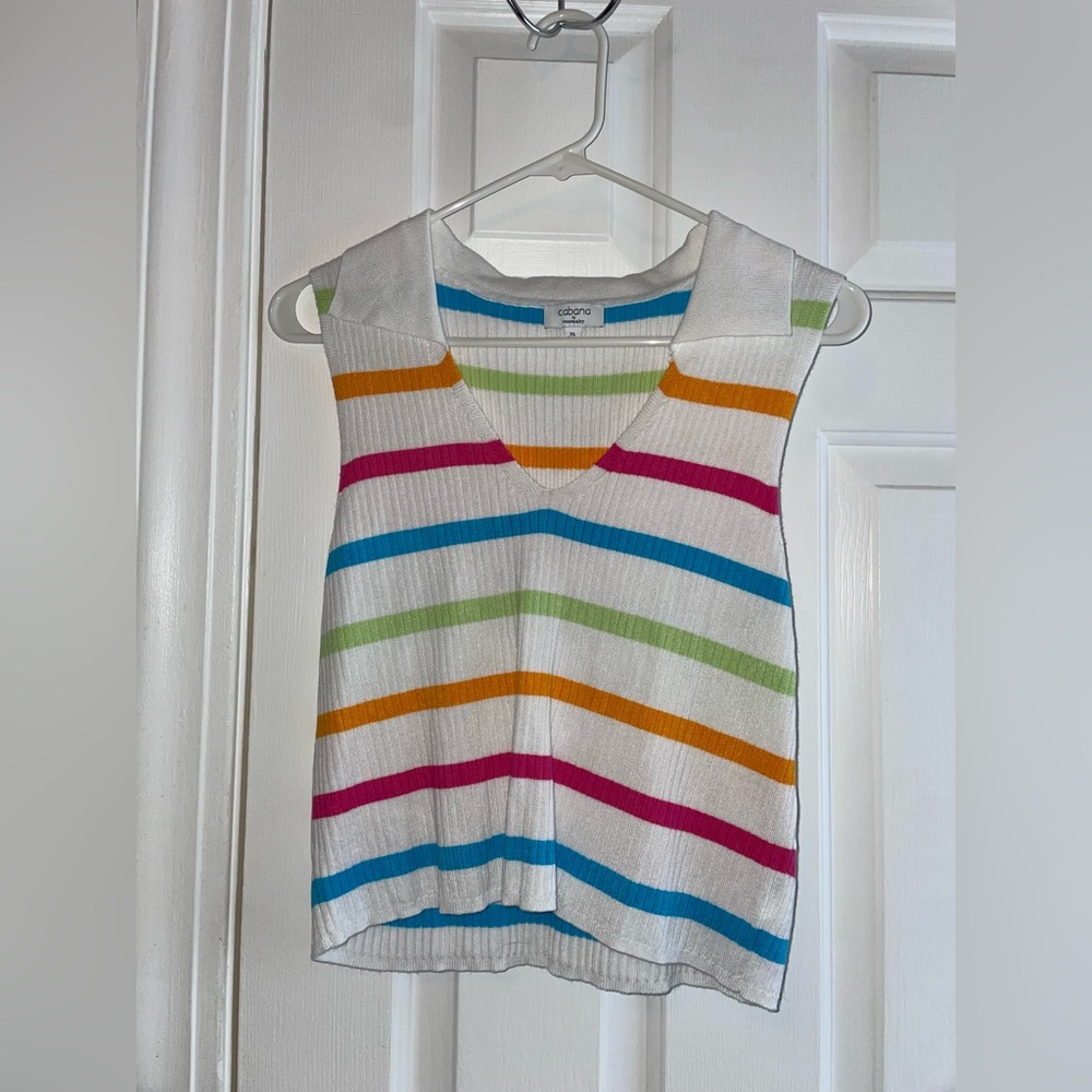 Cabana Striped Cropped Vest Top